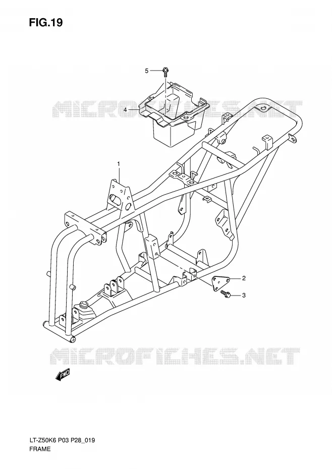 CADRE Suzuki QUAD 50 QUADSPORT 2007  LT-Z50K7(P3/P28)