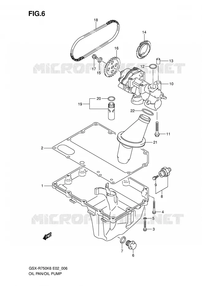 CARTER INFERIEUR - POMPE A HUILE Suzuki MOTO 750 GSX-R 2007  GSX-R750K7(E2)