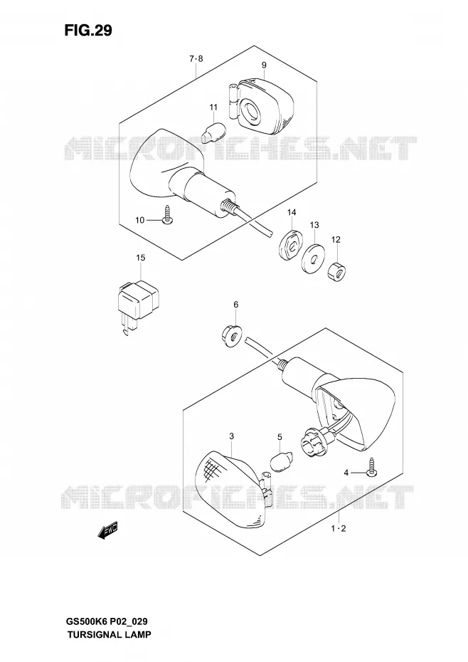 CLIGNOTANTS (GS500K3 P24) Suzuki MOTO 500 GS-E 2005  GS500K5(P19)