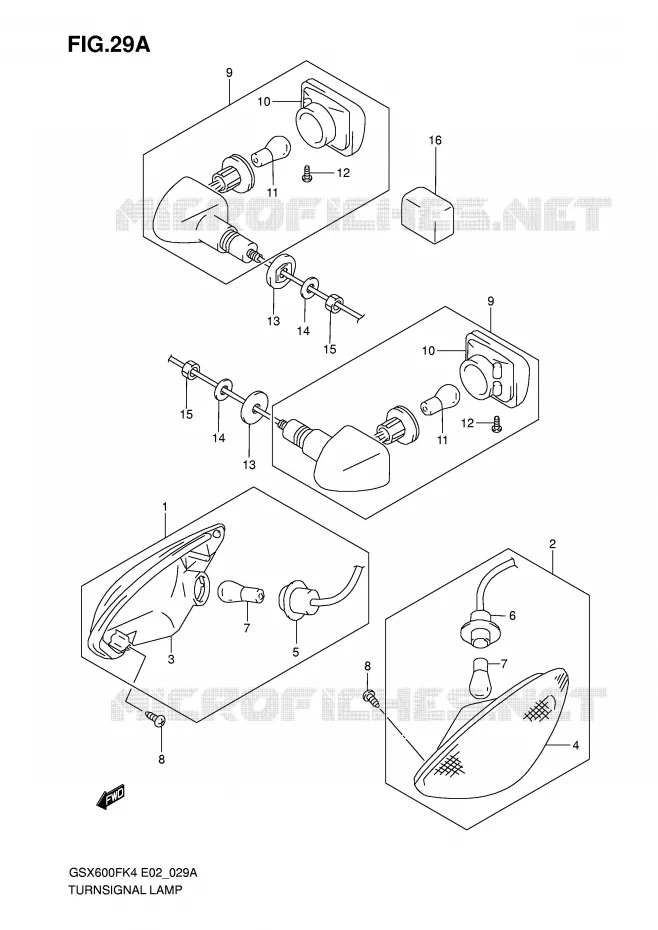 CLIGNOTANTS (MODELE K6) Suzuki MOTO 600 GSX-F 2004  GSX600FK4(E2)