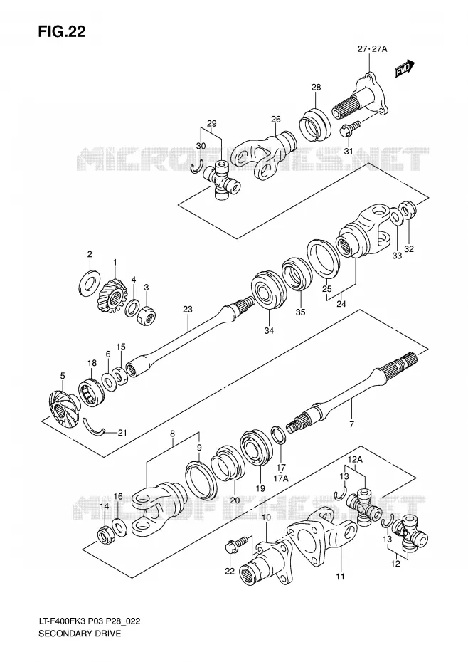 COUPLE CONIQUE Suzuki QUAD 400 EIGER 2004  LT-F400FK4(P3/P28)