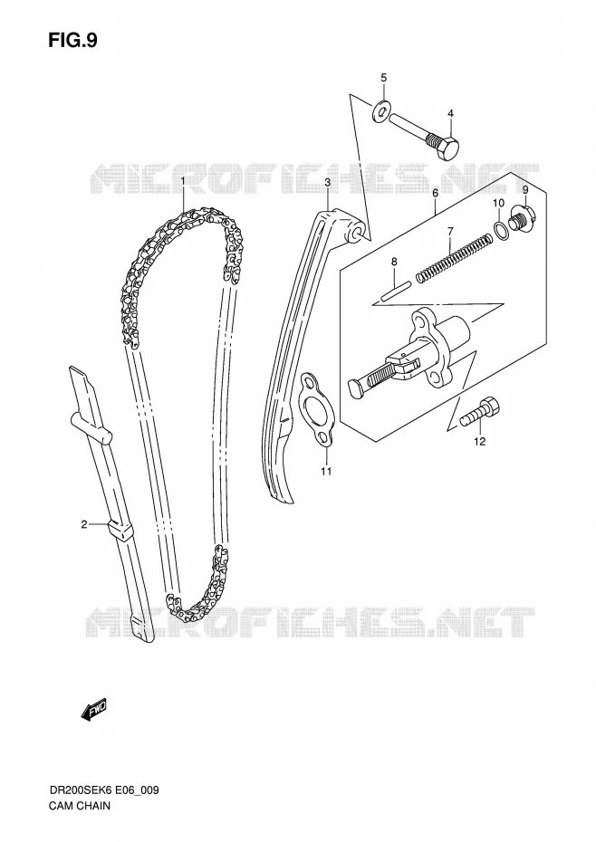 DISTRIBUTION Suzuki MOTO 200 DR 2010  DR200SEL0(E6)
