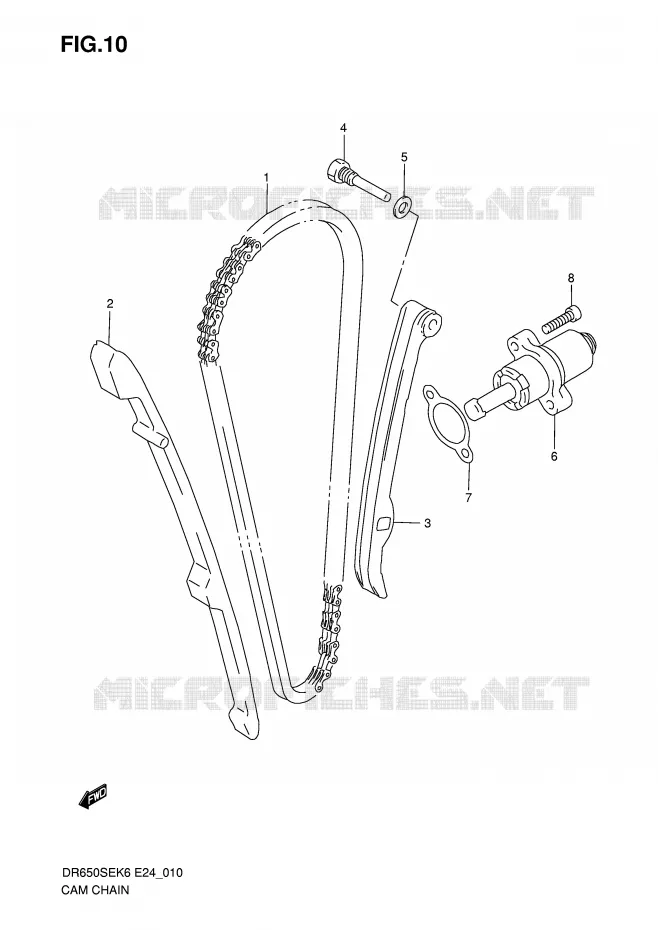 DISTRIBUTION Suzuki MOTO 650 DR 2010  DR650SEL0(E24)