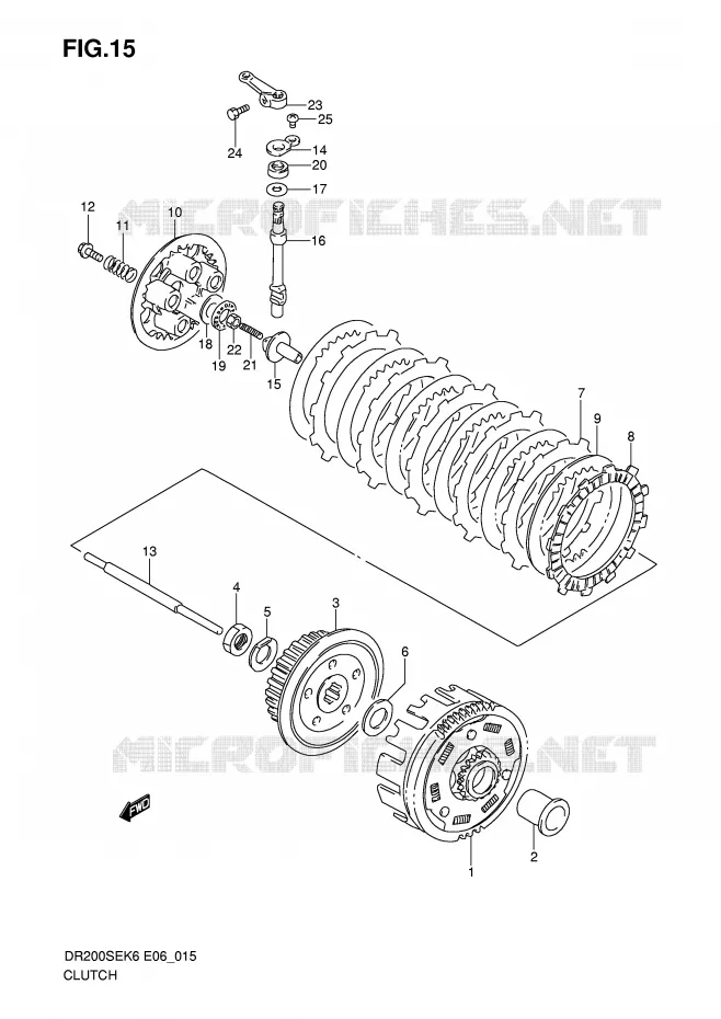 EMBRAYAGE Suzuki MOTO 200 DR 2006  DR200SEK6(E6)