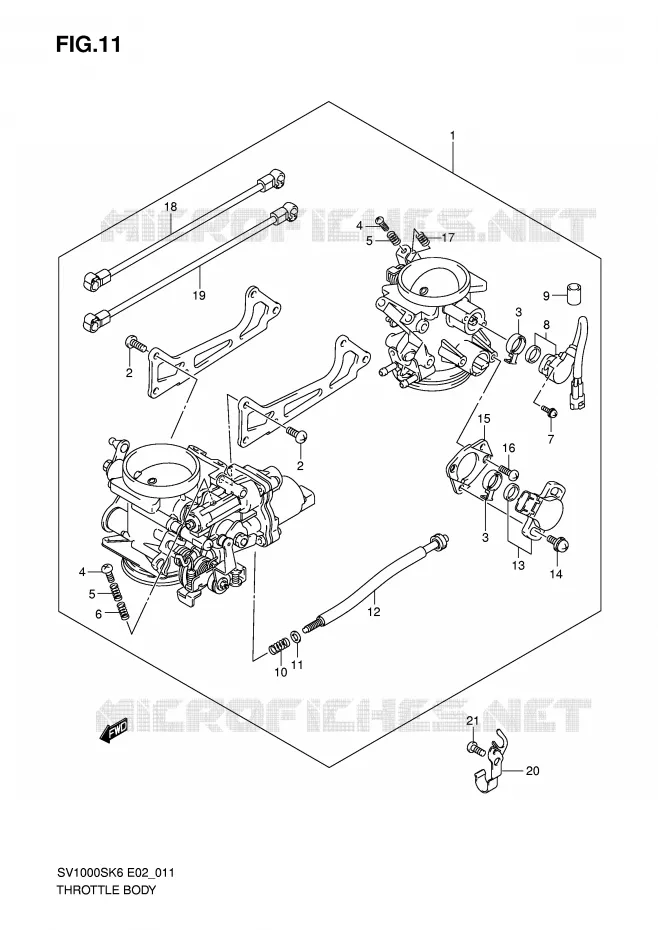 ENSEMBLE INJECTION Suzuki MOTO 1000 SV 2006  SV1000U2K6(E2)