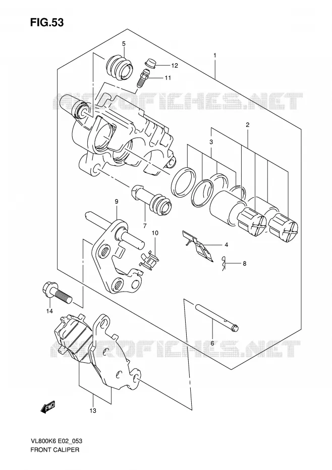 ETRIER DE FREIN AVANT Suzuki MOTO 800 VOLUSIA 2006  VL800CUEK6(E2)