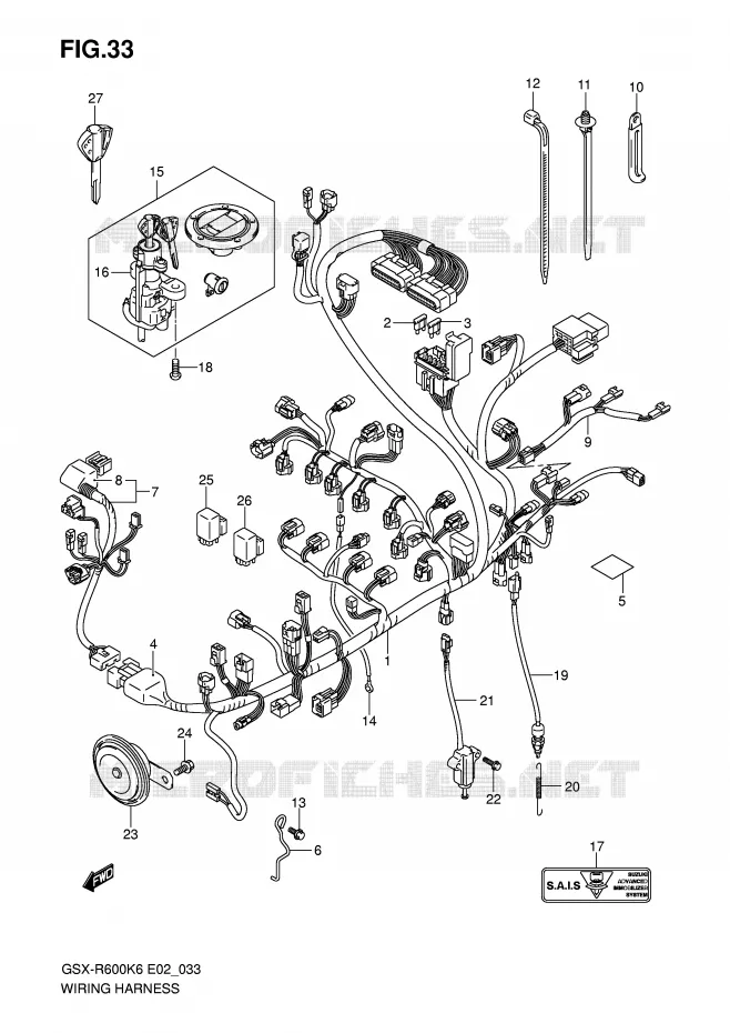 FAISCEAU ELECTRIQUE Suzuki MOTO 600 GSX-R 2006  GSX-R600U3K6(E2)