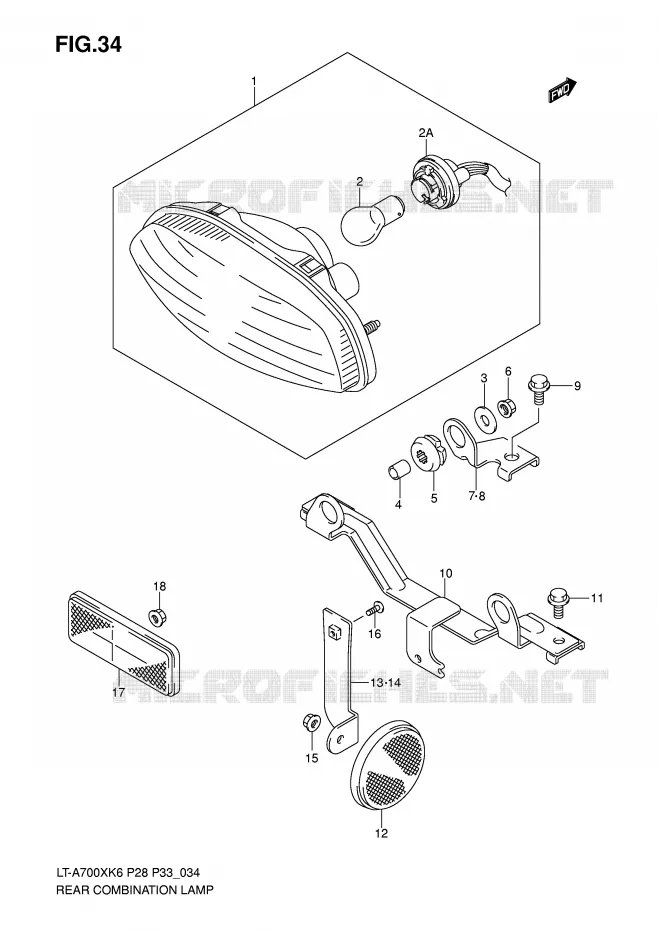 FEU ARRIERE Suzuki QUAD 700 KINGQUAD 2007  LT-A700XK7(P28/P33)