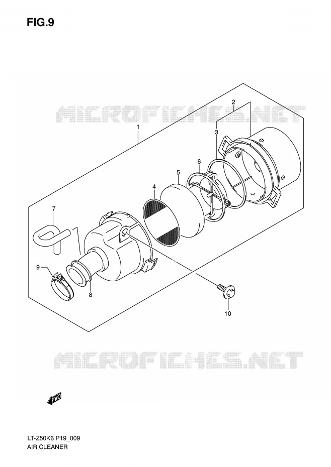 FILTRE A AIR Suzuki QUAD 50 QUADSPORT 2013  LT-Z50L0(P19)
