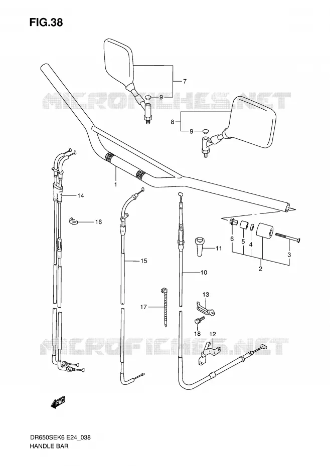 GUIDON Suzuki MOTO 650 DR 2007  DR650SEK7(E24)