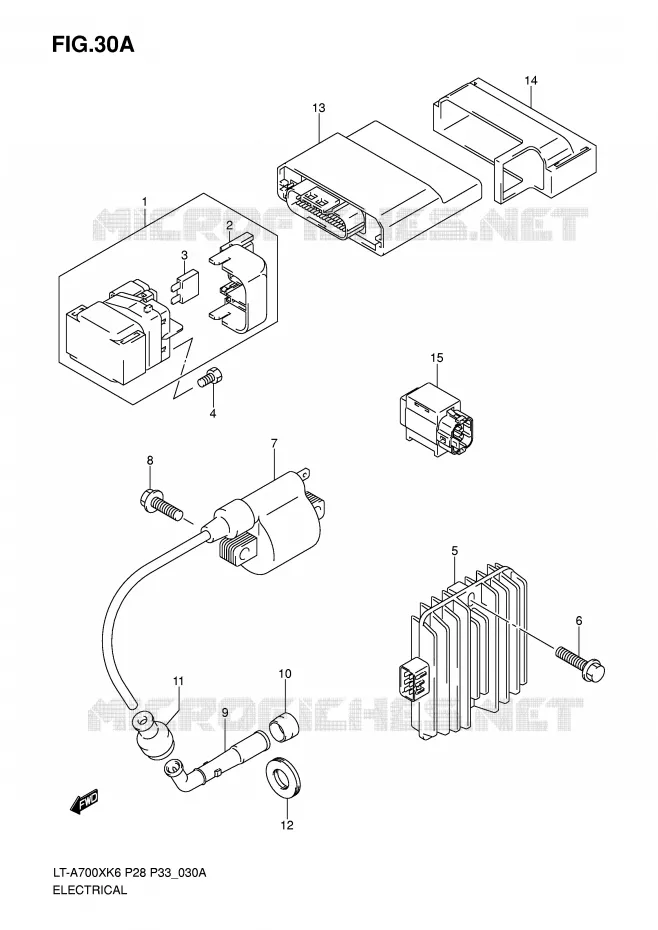 PARTIE ELECTRIQUE (F.NO.5SAAP41A 67110001~) Suzuki QUAD 700 KINGQUAD 2007  LT-A700XK7(P28/P33)