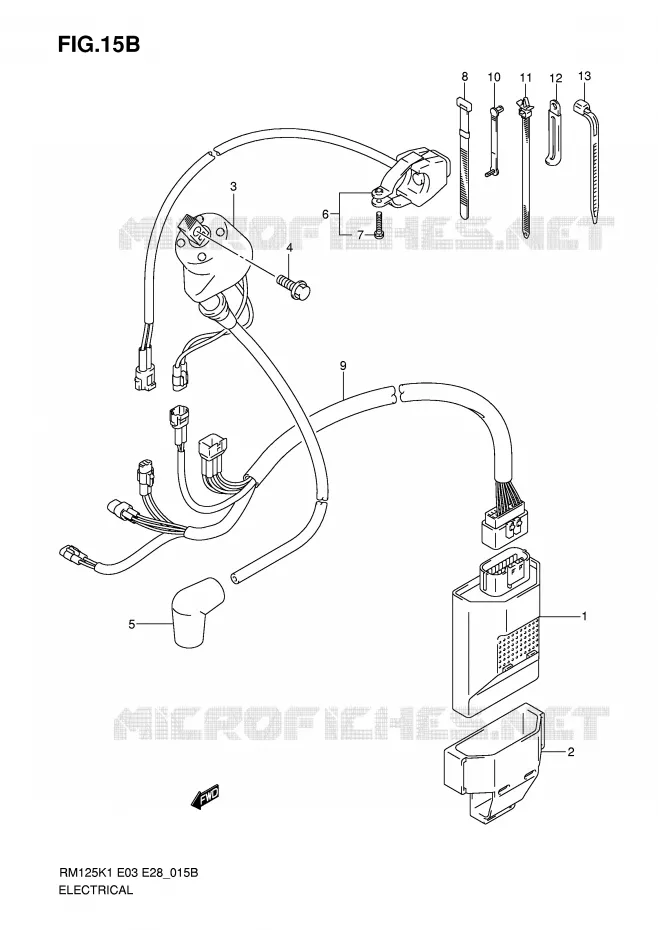 PARTIE ELECTRIQUE (MODELE K5/K6) Suzuki MOTO 125 RM 2005  RM125K5