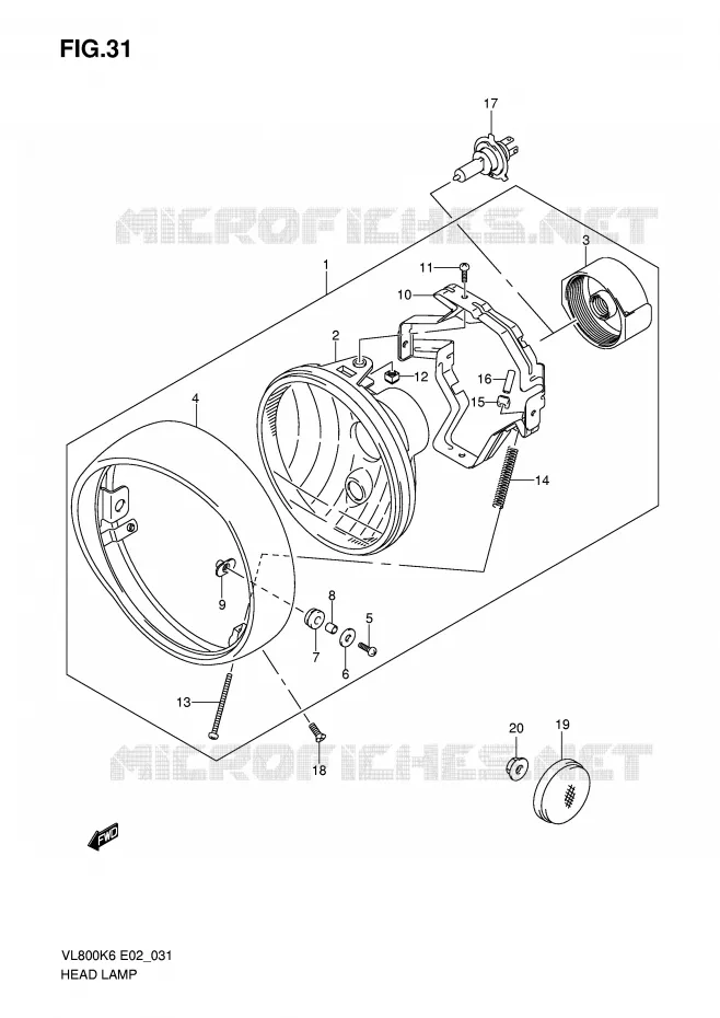 PHARE (E24) Suzuki MOTO 800 VOLUSIA 2006  VL800UEK6(E2)