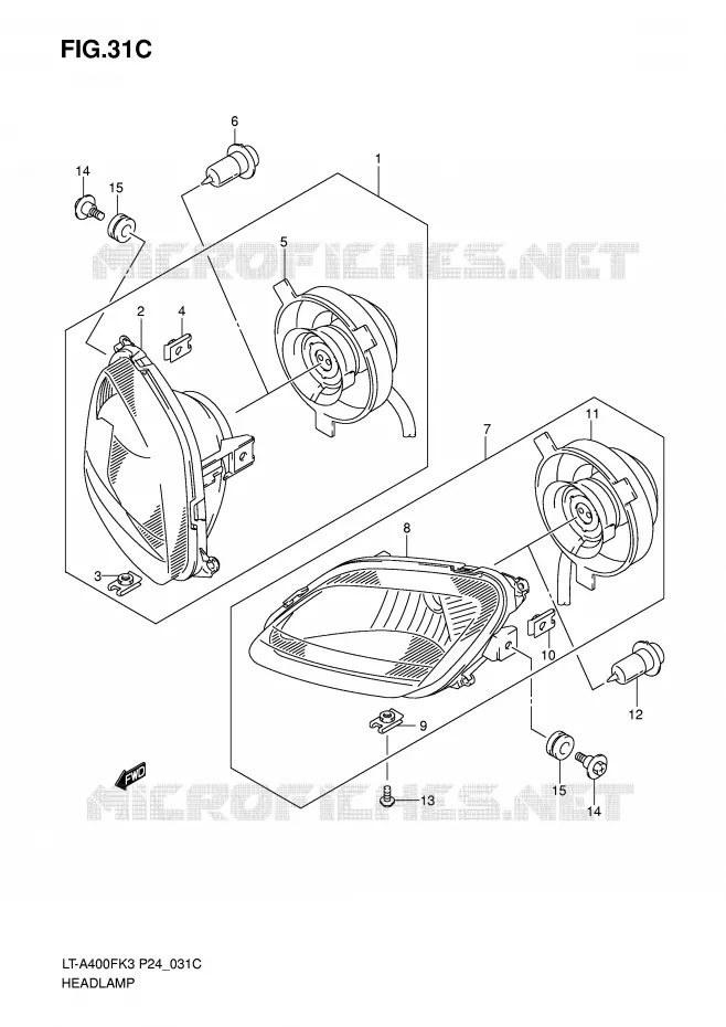 PHARE (MODEL K6/K7) Suzuki QUAD 400 EIGER 2007  LT-A400FK7(P24)