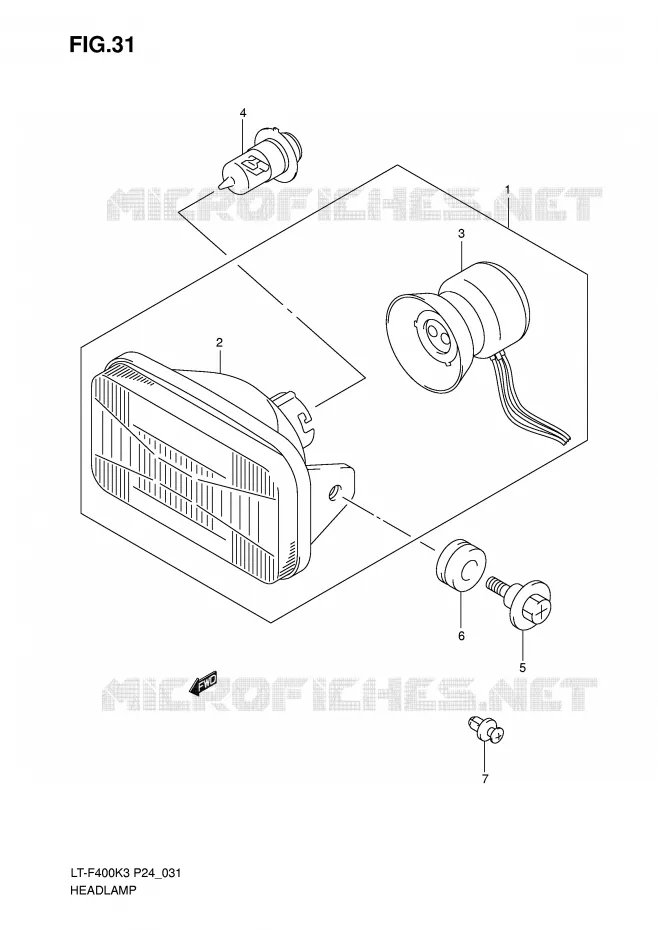 PHARE (MODELE K3/K4) Suzuki QUAD 400 EIGER 2005  LT-F400K5(P24)