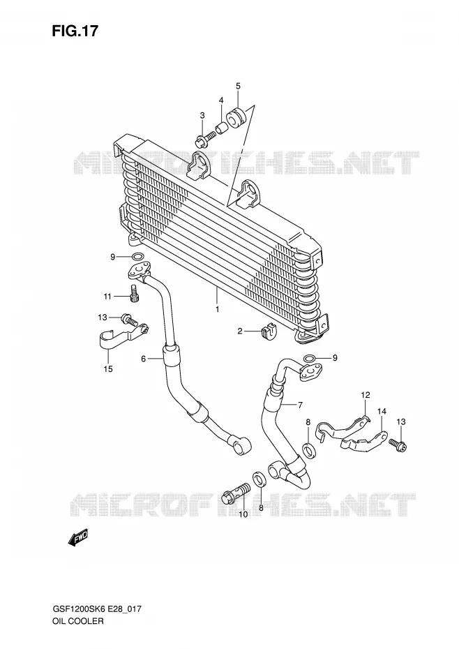 RADIATEUR D'HUILE Suzuki MOTO 1200 BANDIT 2006  GSF1200SAK6(E28)