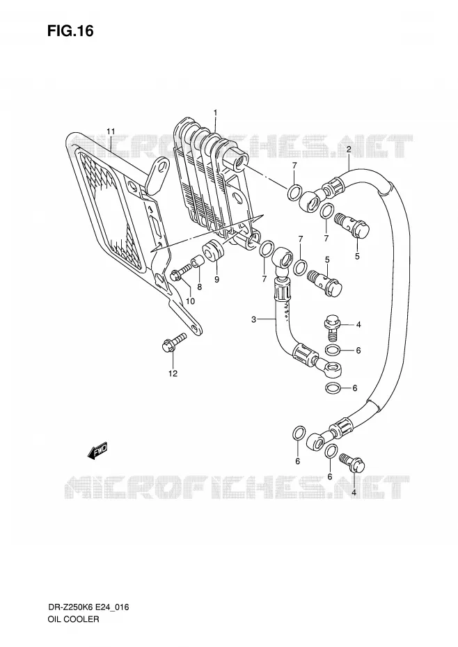 RADIATEUR D'HUILE Suzuki MOTO 400 DR-Z 2009  DR-Z250K9(E24)