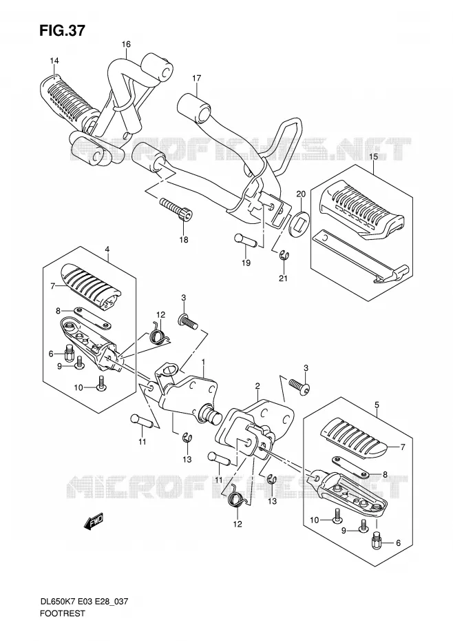 REPOSE PIED Suzuki MOTO 650 V-STROM 2007  DL650AK7(E3/E28)