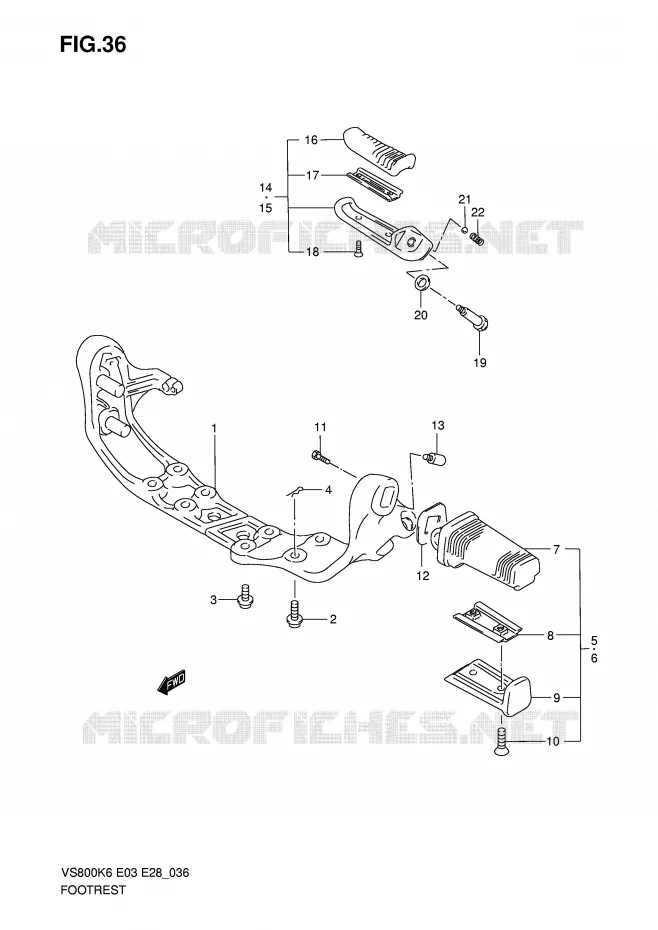 REPOSE PIED Suzuki MOTO 800 INTRUDER 2007  VS800K7(E3/E28)