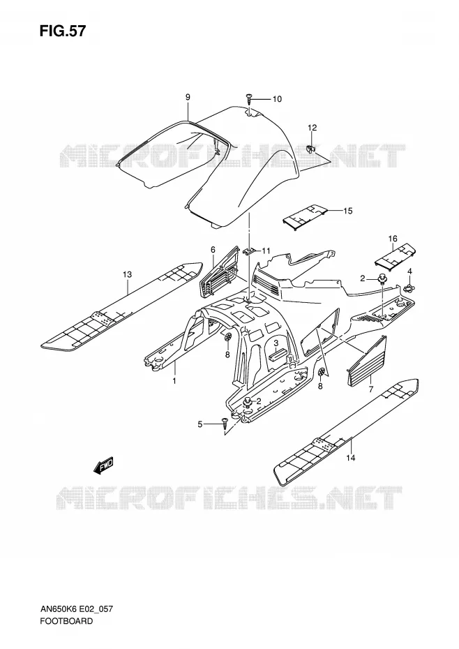 REPOSE PIEDS Suzuki SCOOTER 650 BURGMAN 2010  AN650L0(E2)