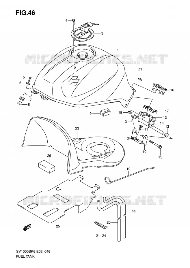 RESERVOIR D'ESSENCE Suzuki MOTO 1000 SV 2007  SV1000S2K7(E2)