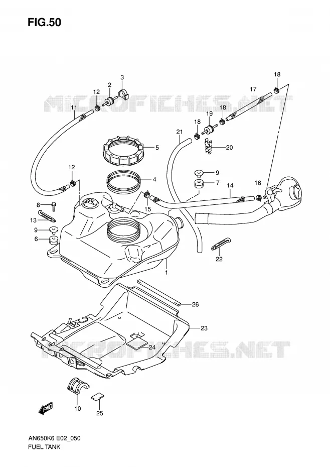 RESERVOIR D'ESSENCE Suzuki SCOOTER 650 BURGMAN 2008  AN650K8(E2)