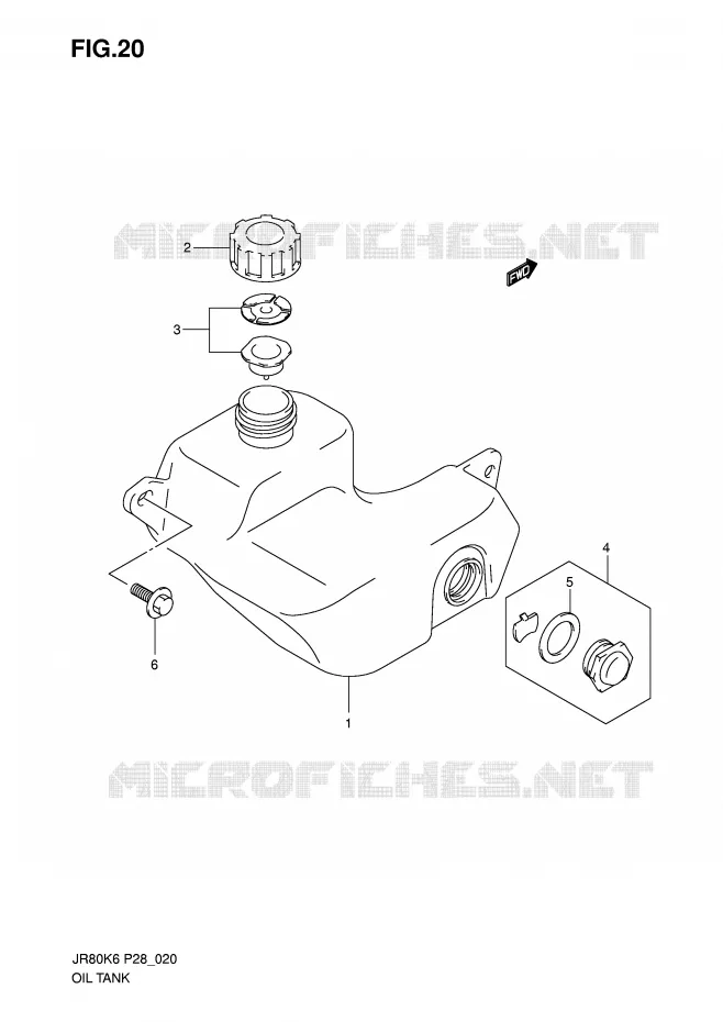 RESERVOIR D'HUILE Suzuki MOTO 80 JR 2006  JR80K6(P28)