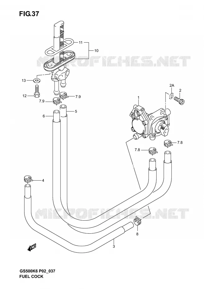 ROBINET D'ESSENCE Suzuki MOTO 500 GS-F 2005  GS500FK5(P19)