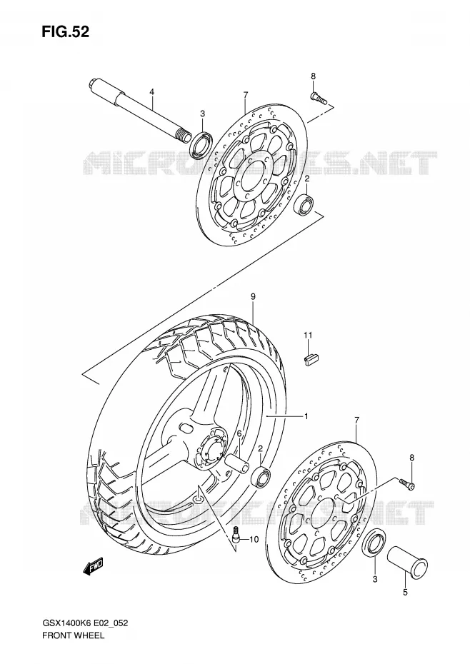 ROUE AVANT Suzuki MOTO 1400 GSX 2007  GSX1400ZK7(E2)
