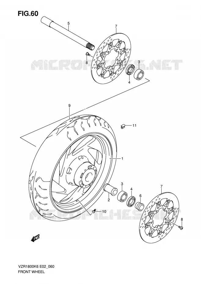 ROUE AVANT Suzuki MOTO 1800 INTRUDER 2007  VZR1800ZK7(E2)