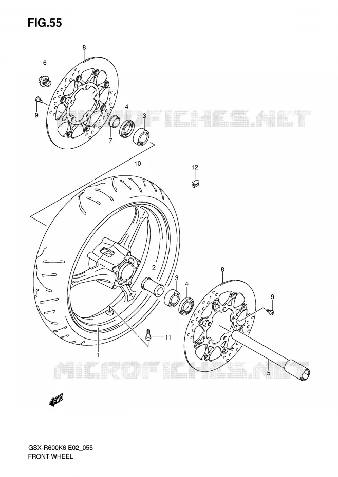 ROUE AVANT Suzuki MOTO 600 GSX-R 2006  GSX-R600U2K6(E2)
