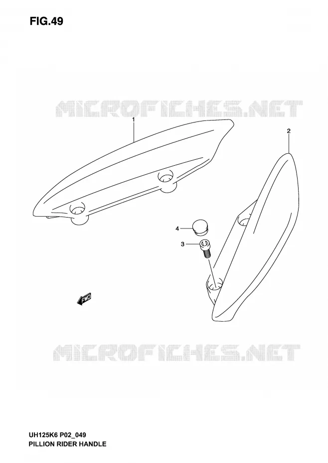 SUPPORT DOSSERET (MODELE K2) Suzuki SCOOTER 125 BURGMAN 2006  UH125K6(P2)