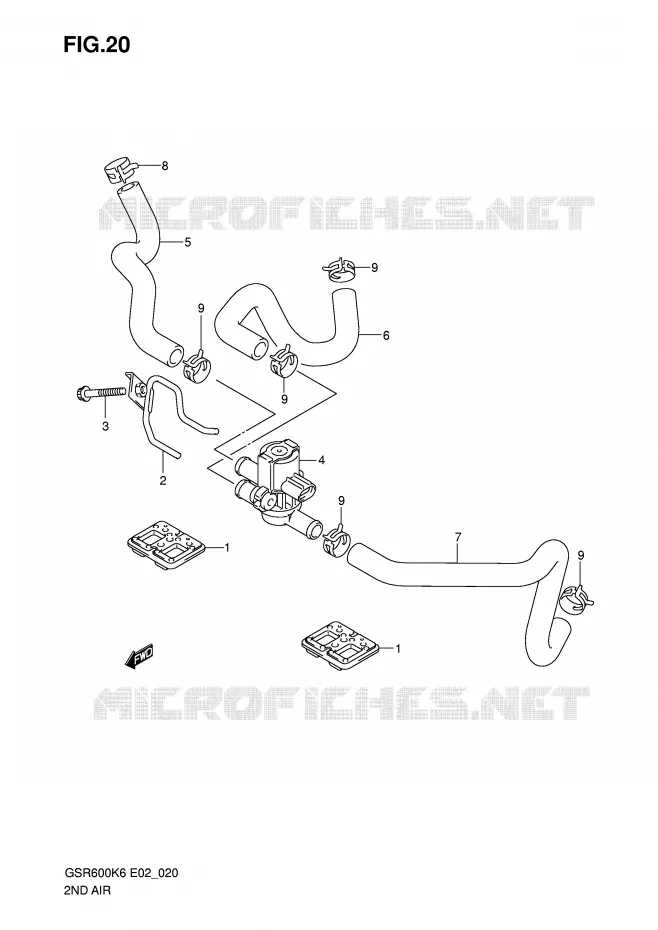 SYSTEME RECYCLAGE GAZ ECHAPPEMENT Suzuki MOTO 600 GSR 2008  GSR600K8(E2)