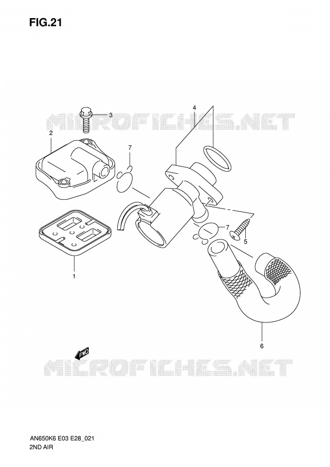 SYSTEME RECYCLAGE GAZ ECHAPPEMENT Suzuki SCOOTER 650 BURGMAN 2006  AN650K6(E3/E28)