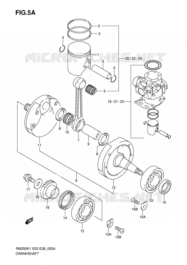 VILEBREQUIN (MODELE K3/K4/K5/K6) Suzuki MOTO 250 RM 2003  RM250K3(E3/E28)