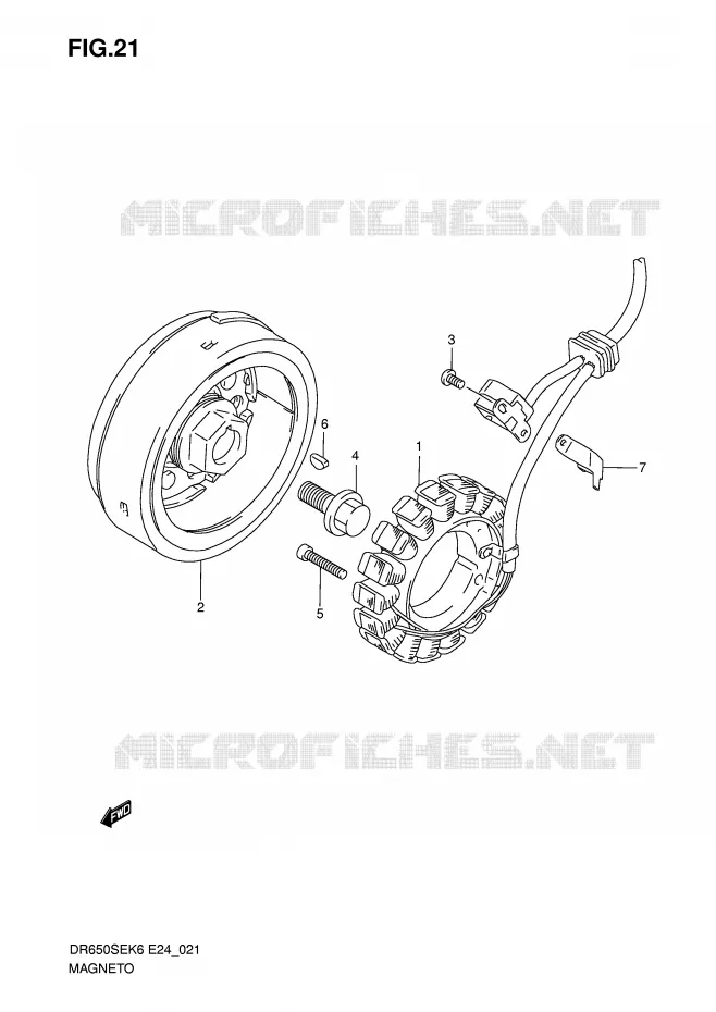 ALLUMAGE ROTOR - STATOR Suzuki MOTO 650 DR 2006  DR650SEK6(E24)