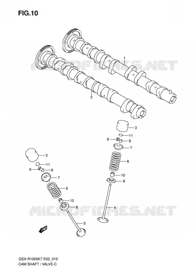 ARBRE A CAMES - SOUPAPES Suzuki MOTO 1000 GSX-R 2008  GSX-R1000U2K8(E2)