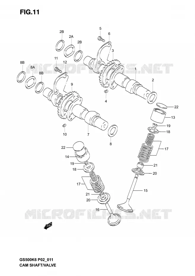 ARBRE A CAMES - SOUPAPES Suzuki MOTO 500 GS-E 2006  GS500K6(P19)