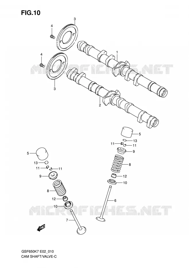 ARBRE A CAMES - SOUPAPES Suzuki MOTO 650 BANDIT 2007  GSF650AK7(E19)