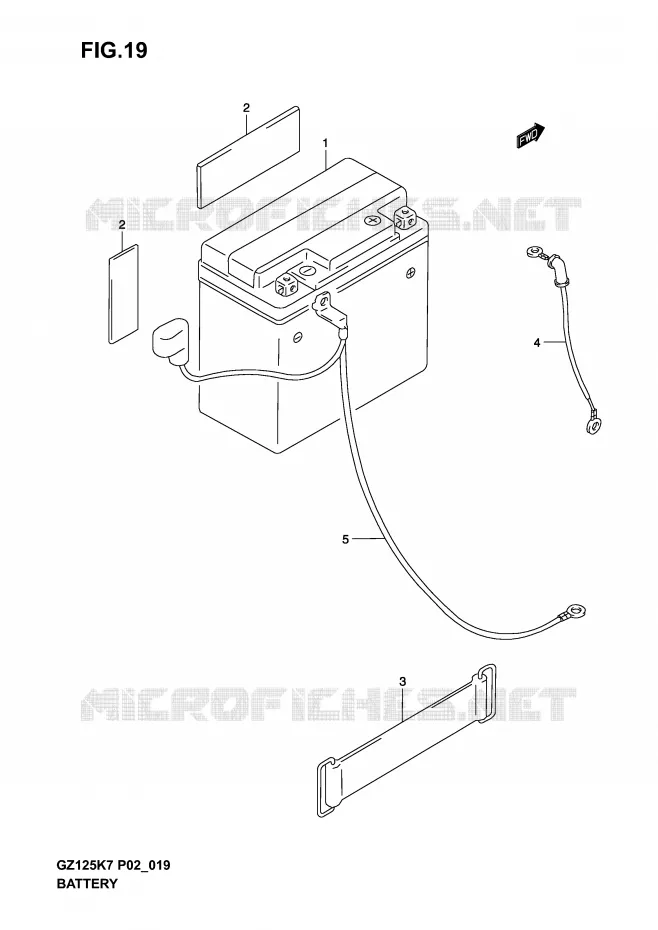 BATTERIE Suzuki MOTO 125 MARAUDER 2006  GZ125K6(P02)