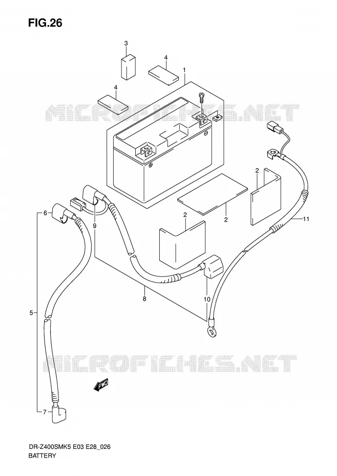 BATTERIE Suzuki MOTO 400 DR-Z 2006  DR-Z400SMK6(E3/E28)