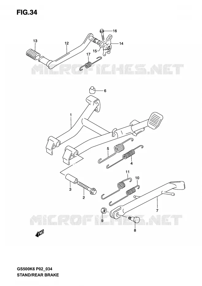 BEQUILLE (MODELE K3) Suzuki MOTO 500 GS-F 2005  GS500FUK5(P19)