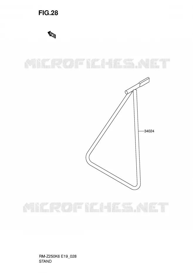 BEQUILLE Suzuki MOTO 250 RM-Z 2006  RM-Z250K6(E19)