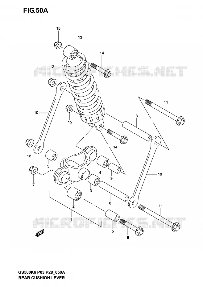 BIELLETTE D'AMORTISSEUR (MODELE K4/K5/K6) Suzuki MOTO 500 GS-E 2004  GS500K4(P3)