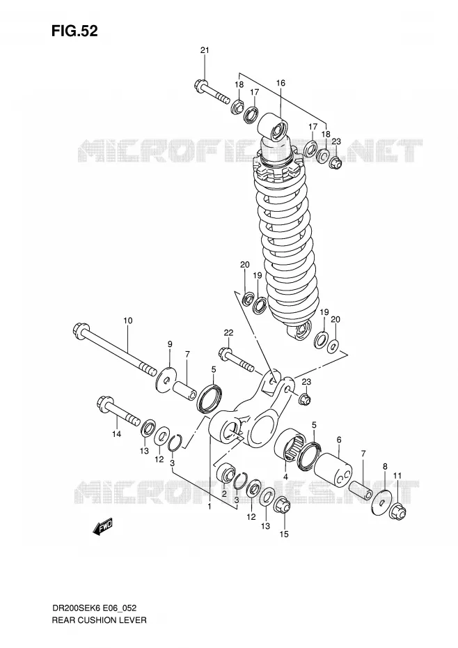 BIELLETTE DE SUSPENSION ARRIERE Suzuki MOTO 200 DR 2010  DR200SEL0(E6)