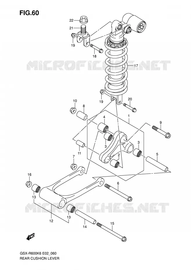 BIELLETTE DE SUSPENSION ARRIERE Suzuki MOTO 600 GSX-R 2006  GSX-R600U2K6(E2)