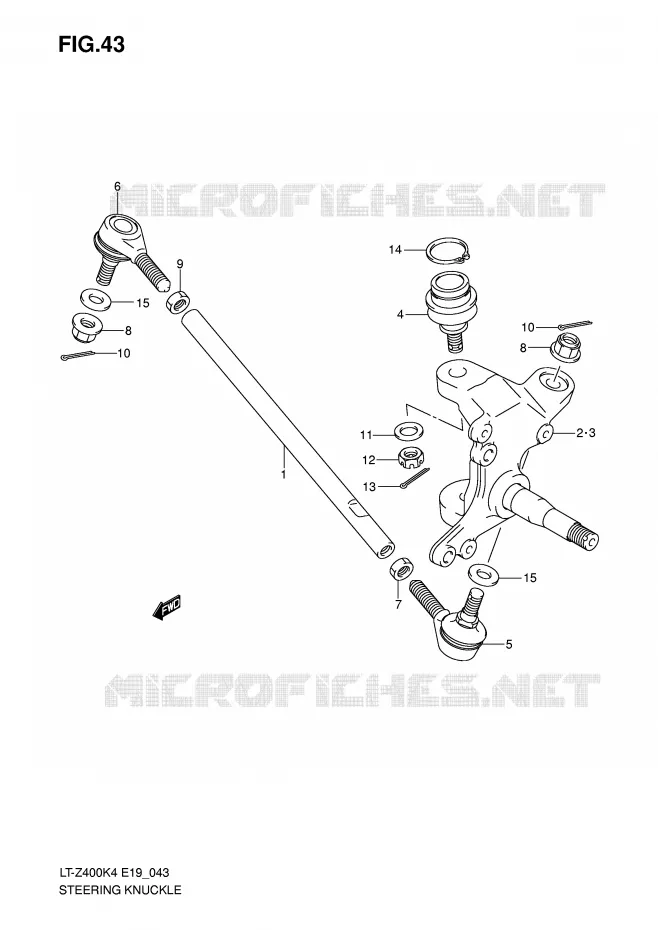 BIELLETTES DE DIRECTION - MOYEU (MODELE K4) Suzuki QUAD 400 QUADSPORT 2006  LT-Z400K6(E19)
