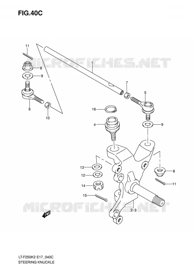 BIELLETTES DE DIRECTION - MOYEU (MODELE K5/K6) Suzuki QUAD 250 OZARK 2003  LT-F250K3(E17)
