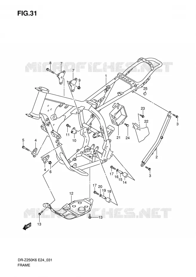 CADRE Suzuki MOTO 250 DR-Z 2006  DR-Z250K6(E24)