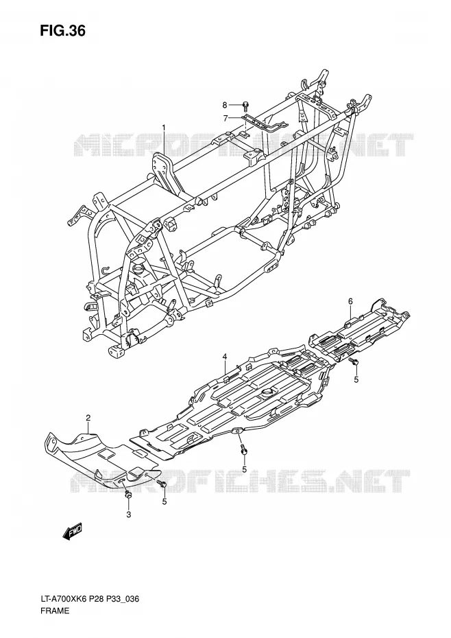 CADRE Suzuki QUAD 700 KINGQUAD 2007  LT-A700XK7(P28/P33)